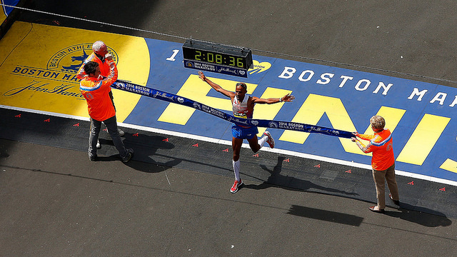 atletas elite en el maraton de boston 2017